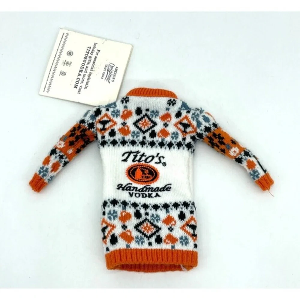 Titos Vodka Mini Christmas Sweater Bottle Cover Gift